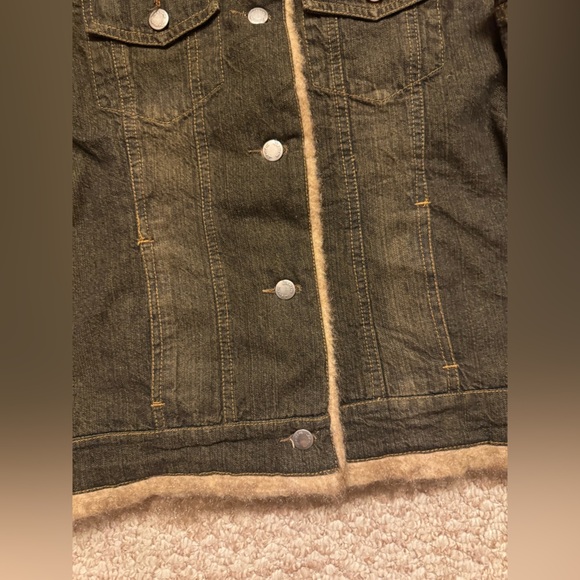 Comfort Denim Brown Denim Jacket with Faux Fur Trim Size XL Made In Pakistan. - Picture 12 of 13